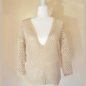 Ann Taylor Open Crochet Top Small